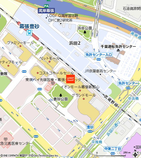 イオンスタイル幕張新都心付近の地図
